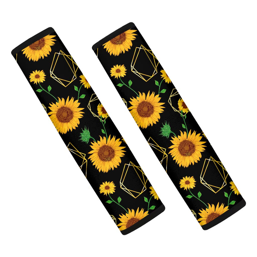 Sunflower Polygonal Pattern Print Car Seat Belt Covers