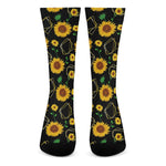 Sunflower Polygonal Pattern Print Crew Socks