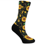 Sunflower Polygonal Pattern Print Crew Socks