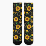 Sunflower Polygonal Pattern Print Crew Socks