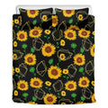 Sunflower Polygonal Pattern Print Duvet Cover Bedding Set