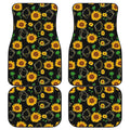 Sunflower Polygonal Pattern Print Front and Back Car Floor Mats