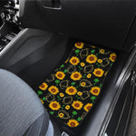 Sunflower Polygonal Pattern Print Front and Back Car Floor Mats