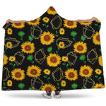 Sunflower Polygonal Pattern Print Hooded Blanket