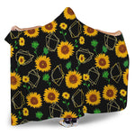 Sunflower Polygonal Pattern Print Hooded Blanket