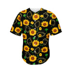 Sunflower Polygonal Pattern Print Men's Baseball Jersey