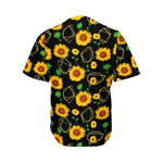 Sunflower Polygonal Pattern Print Men's Baseball Jersey