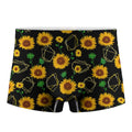 Sunflower Polygonal Pattern Print Men's Boxer Briefs