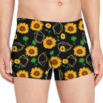 Sunflower Polygonal Pattern Print Men's Boxer Briefs