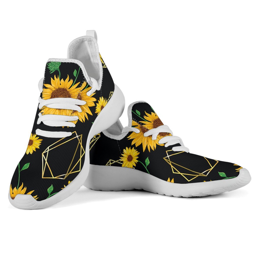 Sunflower Polygonal Pattern Print Mesh Knit Shoes GearFrost
