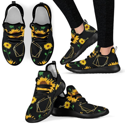 Sunflower Polygonal Pattern Print Mesh Knit Shoes GearFrost