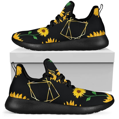 Sunflower Polygonal Pattern Print Mesh Knit Shoes GearFrost