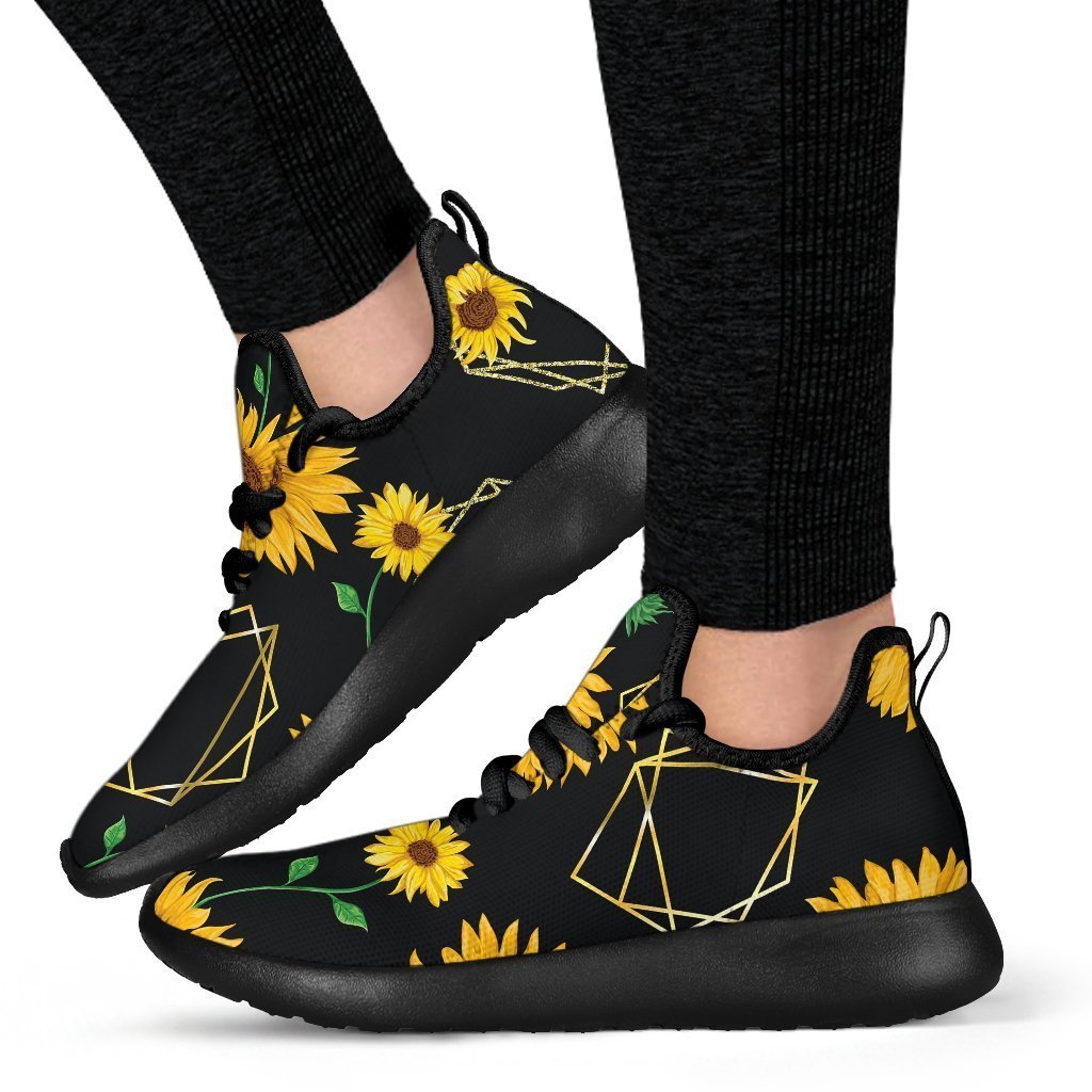 Sunflower Polygonal Pattern Print Mesh Knit Shoes GearFrost