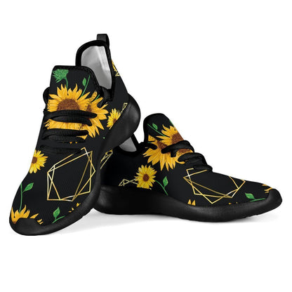 Sunflower Polygonal Pattern Print Mesh Knit Shoes GearFrost
