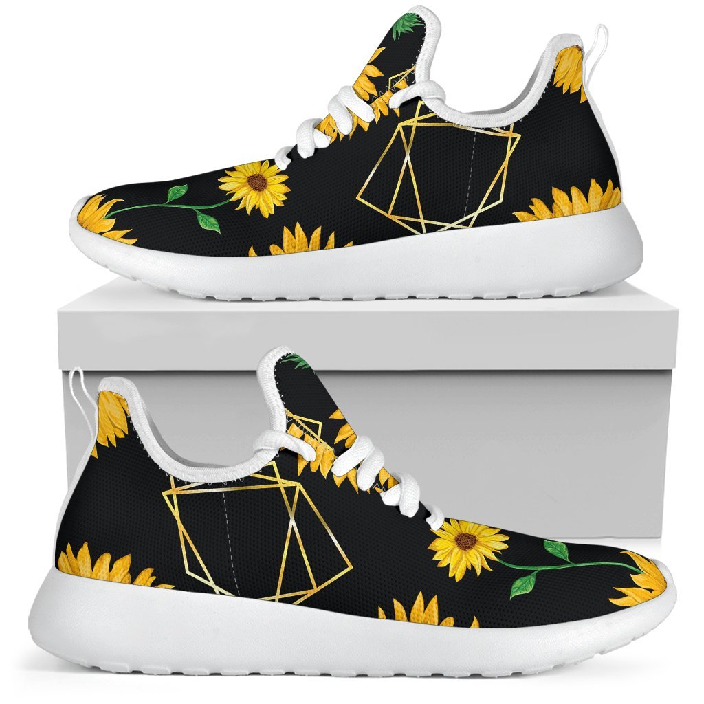 Sunflower Polygonal Pattern Print Mesh Knit Shoes GearFrost