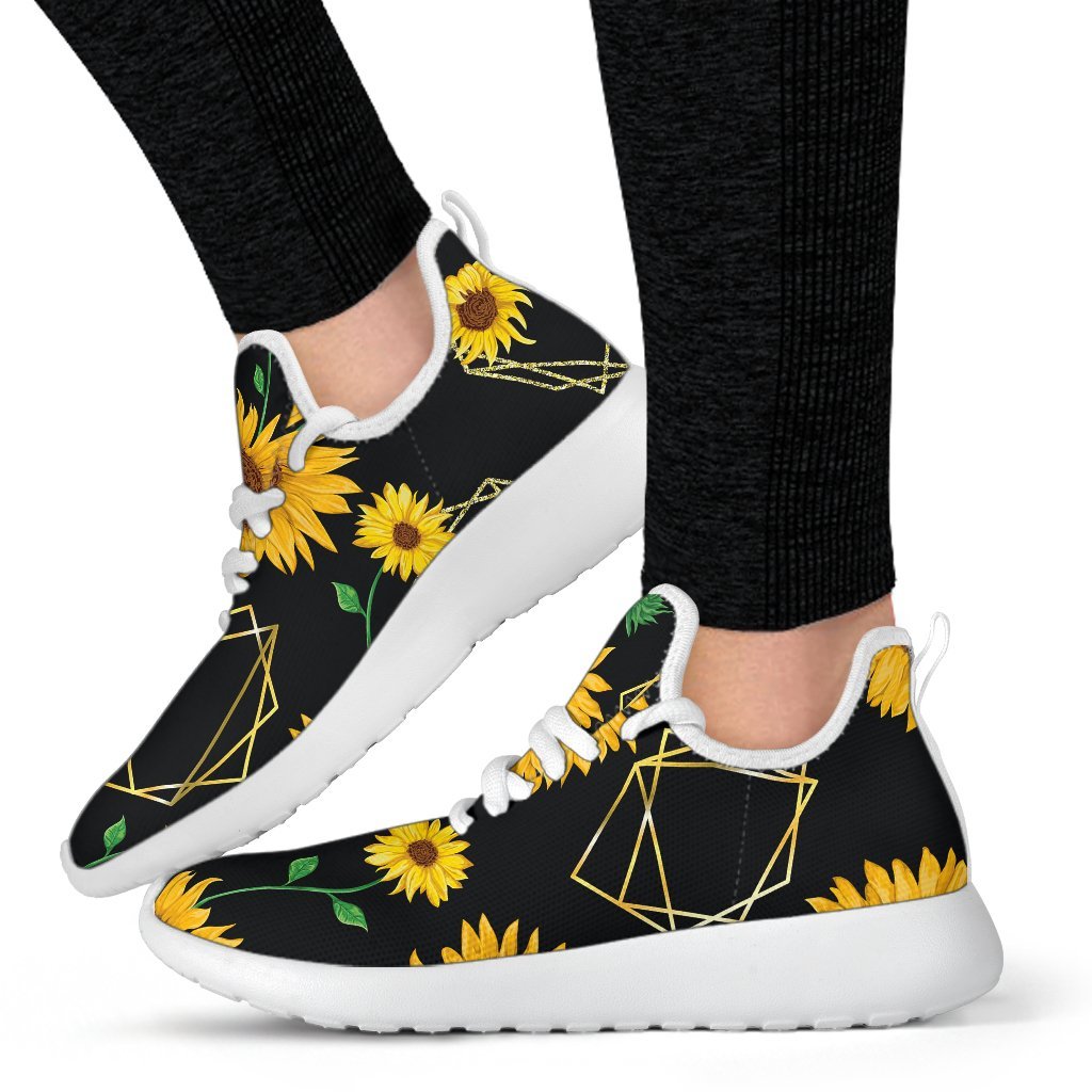 Sunflower Polygonal Pattern Print Mesh Knit Shoes GearFrost