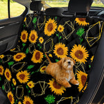 Sunflower Polygonal Pattern Print Pet Car Back Seat Cover