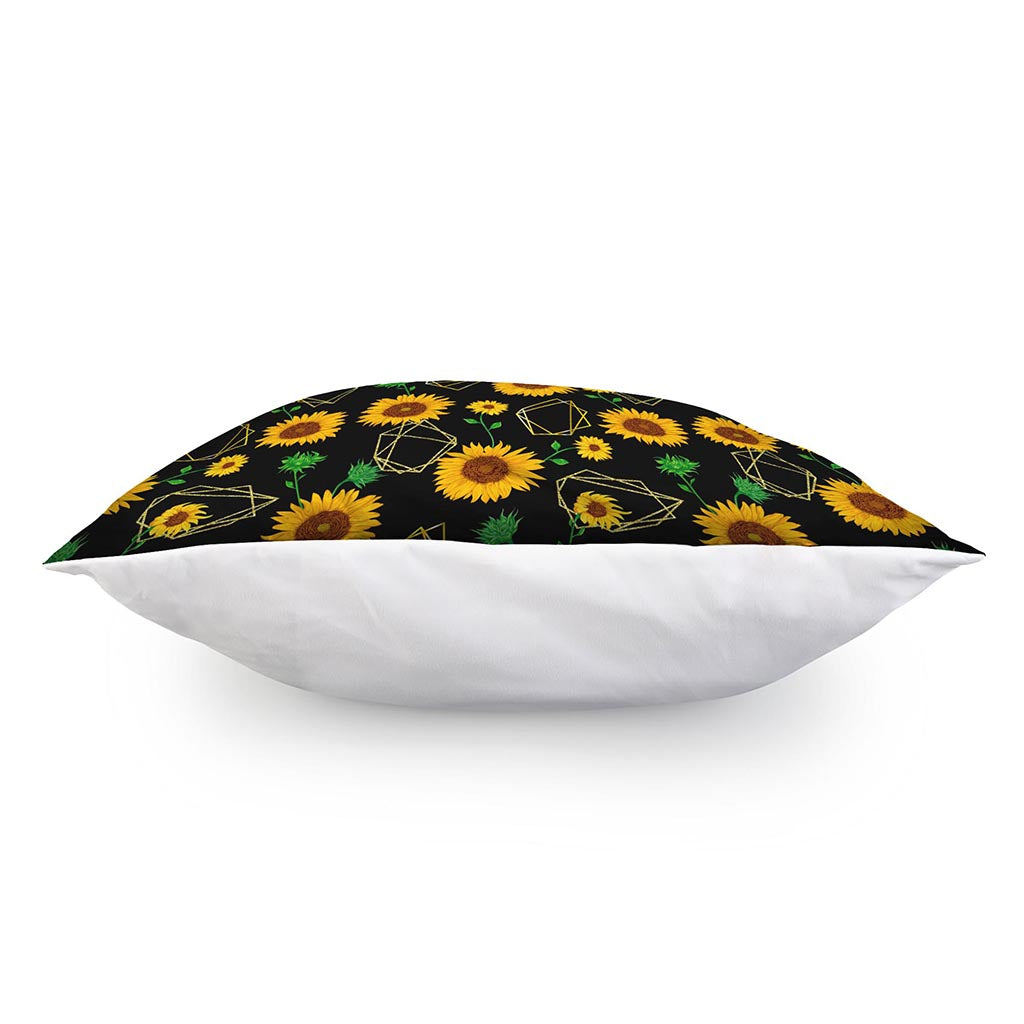 Sunflower Polygonal Pattern Print Pillow Cover