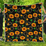 Sunflower Polygonal Pattern Print Quilt