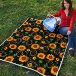 Sunflower Polygonal Pattern Print Quilt