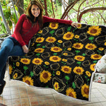 Sunflower Polygonal Pattern Print Quilt