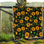 Sunflower Polygonal Pattern Print Quilt