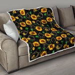 Sunflower Polygonal Pattern Print Quilt