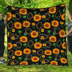 Sunflower Polygonal Pattern Print Quilt