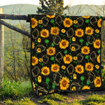 Sunflower Polygonal Pattern Print Quilt