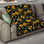 Sunflower Polygonal Pattern Print Quilt