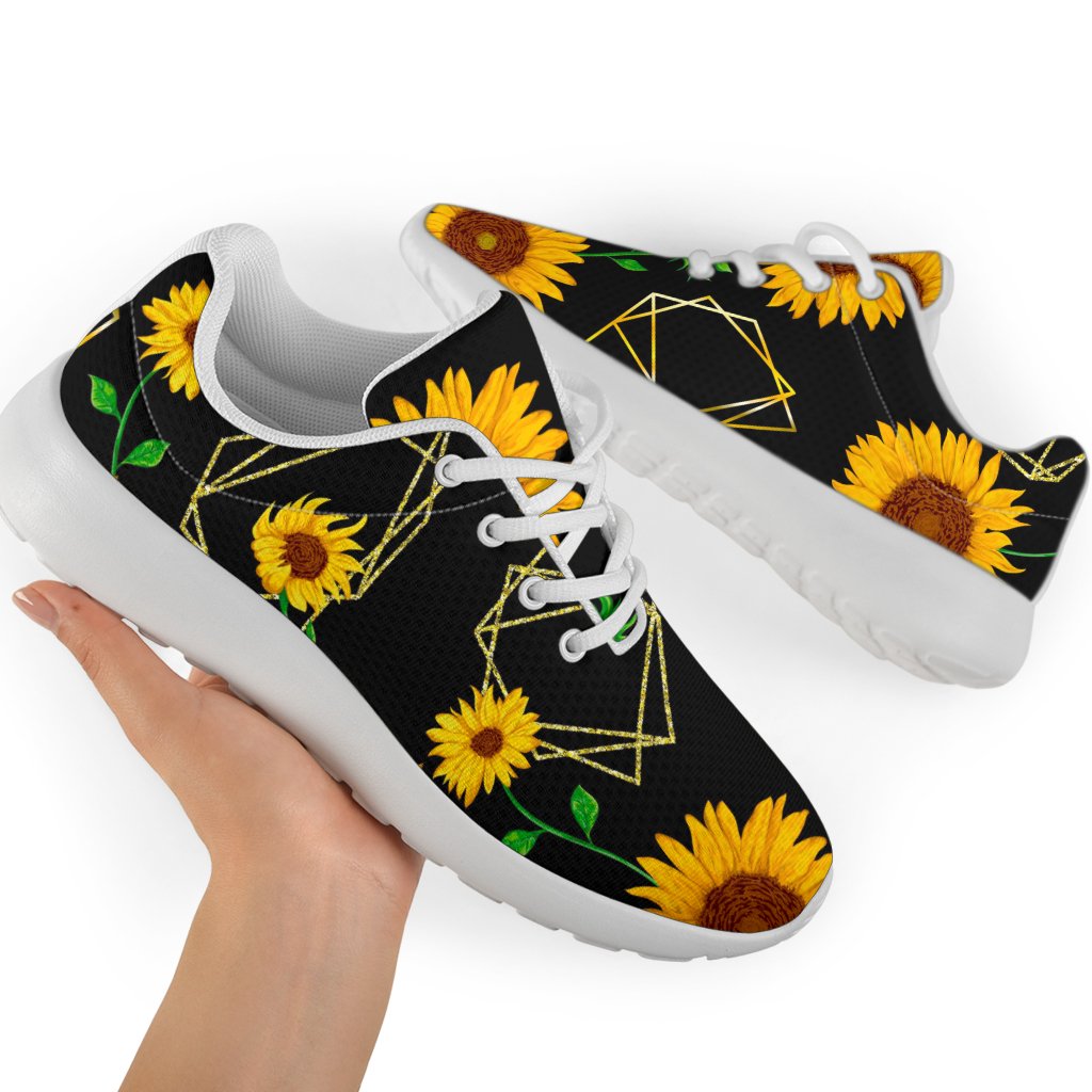 Sunflower Polygonal Pattern Print Sport Shoes GearFrost