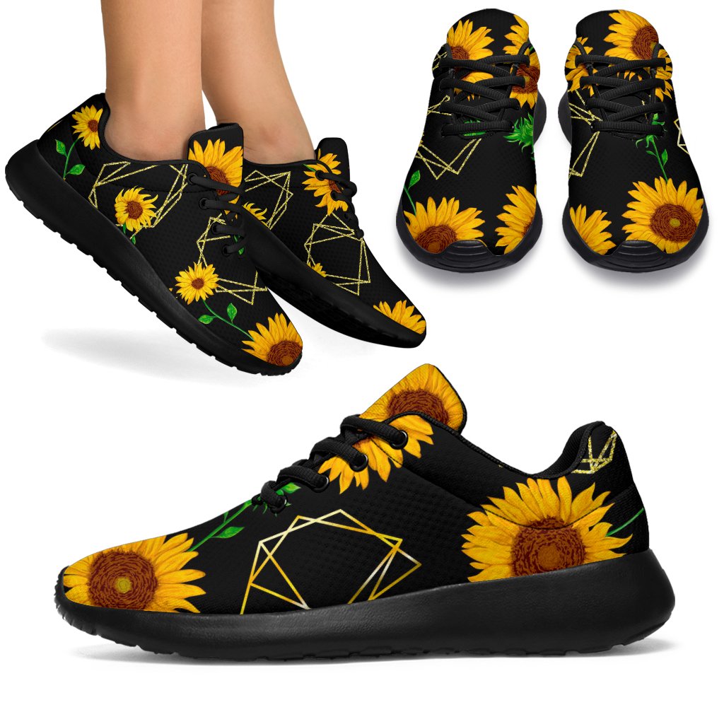 Sunflower Polygonal Pattern Print Sport Shoes GearFrost