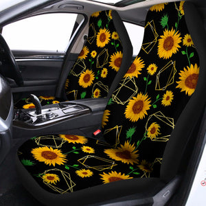 Sunflower Polygonal Pattern Print Universal Fit Car Seat Covers