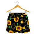 Sunflower Polygonal Pattern Print Women's Shorts