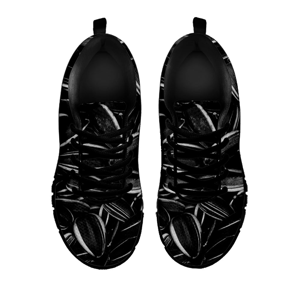 Sunflower Seeds Print Black Sneakers
