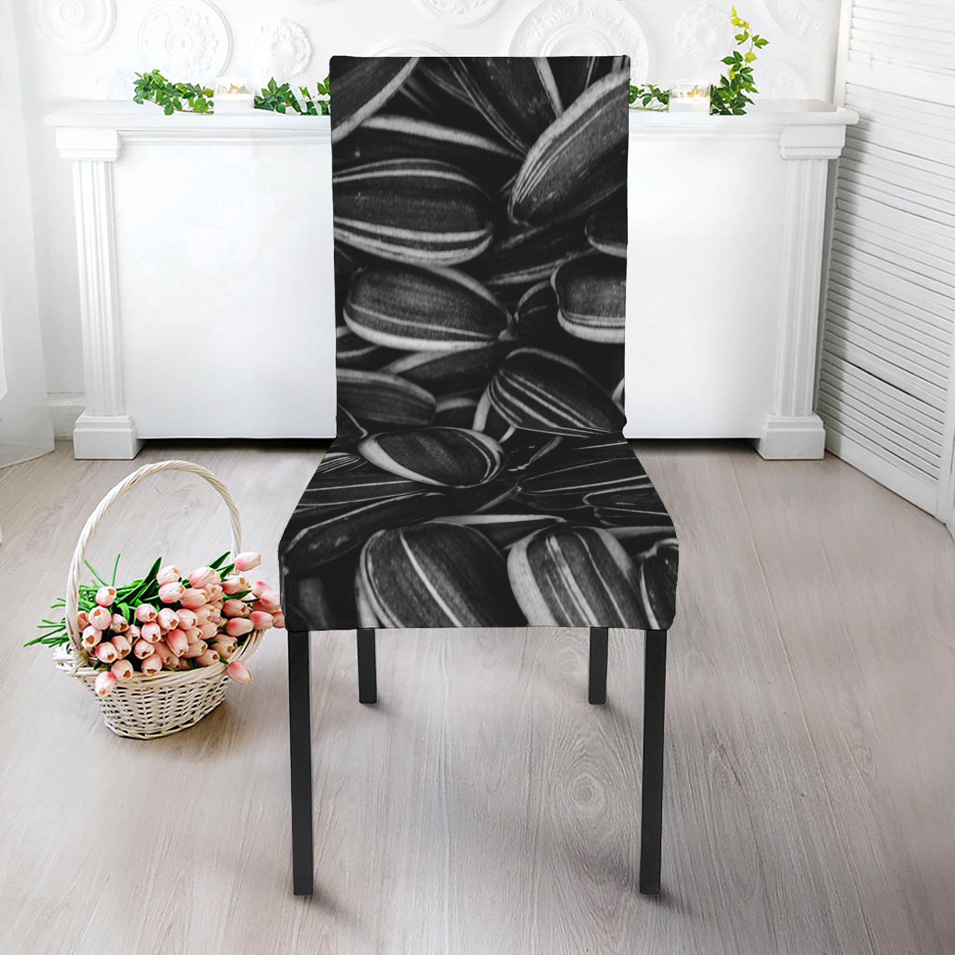 Sunflower Seeds Print Dining Chair Slipcover