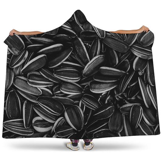 Sunflower Seeds Print Hooded Blanket