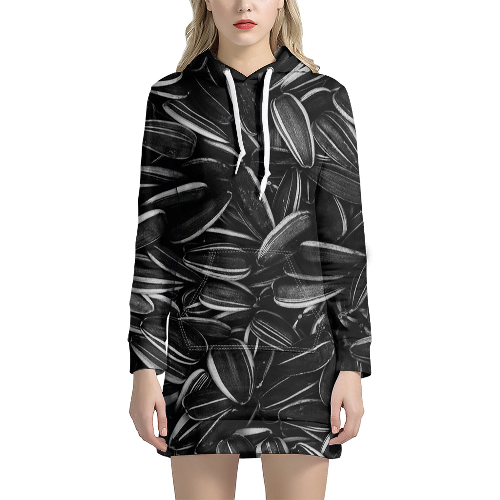 Sunflower Seeds Print Hoodie Dress