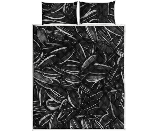 Sunflower Seeds Print Quilt Bed Set