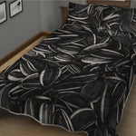 Sunflower Seeds Print Quilt Bed Set