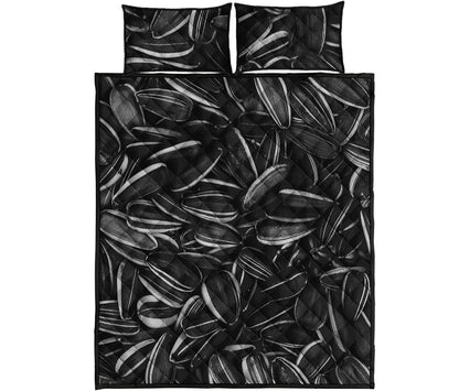 Sunflower Seeds Print Quilt Bed Set