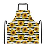 Sunflower Striped Pattern Print Apron