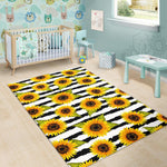 Sunflower Striped Pattern Print Area Rug GearFrost