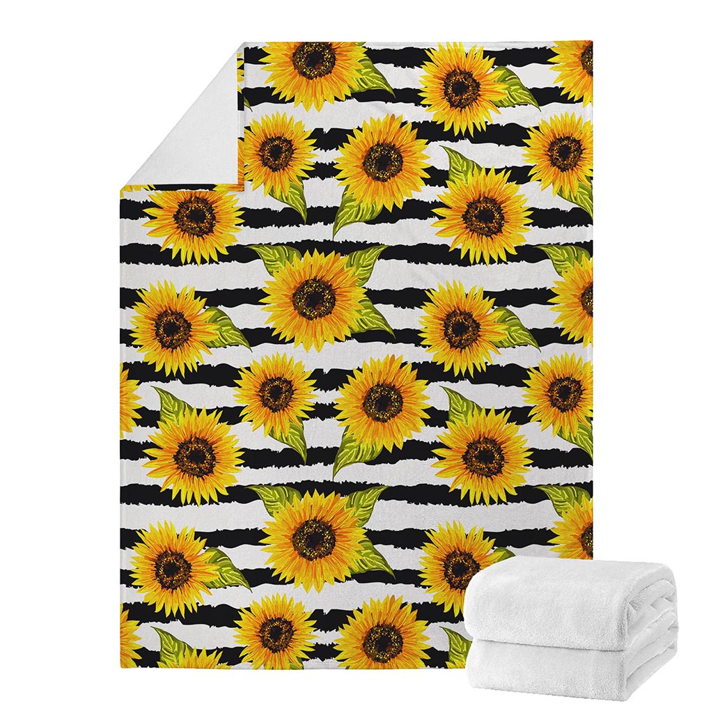 Sunflower Striped Pattern Print Blanket