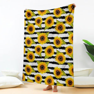 Sunflower Striped Pattern Print Blanket