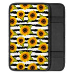 Sunflower Striped Pattern Print Car Center Console Cover