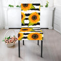 Sunflower Striped Pattern Print Dining Chair Slipcover