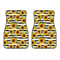 Sunflower Striped Pattern Print Front Car Floor Mats