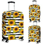 Sunflower Striped Pattern Print Luggage Cover GearFrost
