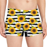 Sunflower Striped Pattern Print Men's Boxer Briefs
